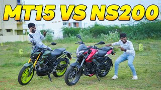 150cc Bike வாங்கலாமா  200cc Bike வாங்கலாமா   Yamaha MT15 vs Pulsar NS200  Performance Test 🔥 [upl. by Whitelaw276]