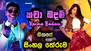 ජනප්‍රියම කචාබදම් ගීතයේ සිංහල තේරුම  Sinhala Kacha Badam Song  kacha badam tiktok hot dance 2024 [upl. by Yren]