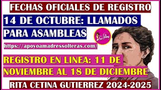 🥳👇FECHAS OFICIALES DE REGISTRO BECA RITA CETINA GUTIERREZ 20242025👇😱 [upl. by Akcir]