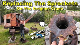 Repairs to the Bantam C35 Dragline Crane  Replacing the Sprockets  Machining Welding Shrink Fit [upl. by Annoid]