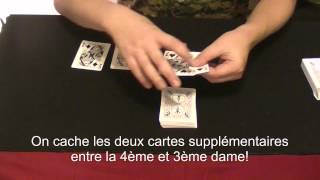 Apprend la magie Tour N°3 Magie avec les cartes 4 Dames à [upl. by Hashim]