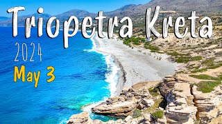 Crete Greece Triopetra Beach tour 4k drone shots Greece 2024 [upl. by Mosora391]