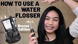 How to Floss with Braces using WATERPIK WATER FLOSSER Unboxing amp Tutorial waterpik bracesroutine [upl. by Derrek]