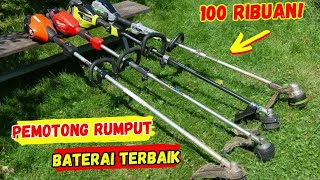 5 Rekomendasi MESIN POTONG RUMPUT Baterai PORTABLE Murah Terbaik  PulangKerja [upl. by Aziaf]