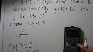 Finding Intercepts on a Calculator TI89 [upl. by Yecac]