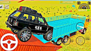 DRIVE MONSTER 💀 RANGE ROVER 💥 LOADED IN TRUCK gamingvideos jcb truck cartoon bulldozer tractor [upl. by Novah]