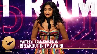 Maitreyi Ramakrishnan Wins Breakout in TV Award LIVE From the 19th Unforgettable Gala [upl. by Ruffo]