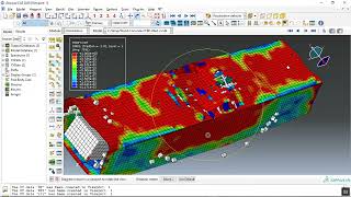 Simulation air blast analysis of a composite columnwoodconcreteCFRP in Abaqus [upl. by Danaher]