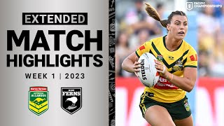 Jillaroos v Kiwi Ferns  Extended Highlights  Pacific Championships  Week 1 2023  NRLW [upl. by Senalda567]