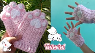 🐾 Guantillas Crochet Aesthetic 🐱  Guantes sin dedos 🐶 Mitones 🐾 [upl. by Caril55]