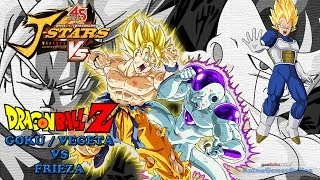 Goku and Vegeta vs Frieza Dragon Ball Z  JStars Victory VS Jスターズ ビクトリーバーサス [upl. by Annaoj]