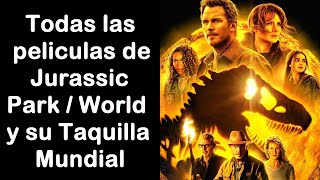 La Evolución de Jurassic Park en la Taquilla Mundial 6 Películas 5 mil millones y todo un legado [upl. by Adnema]