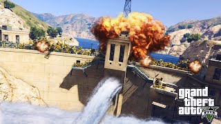 1000 BOMBES NUCLÉAIRES POUR FAIRE EXPLOSER LE BARRAGE DEAU  GTA 5 [upl. by Lakim832]