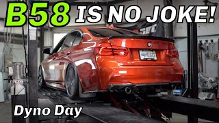 UPGRADED BMW 340i DYNO RESULTS B58  STAGE 2  E50  FBO  BOOTMOD3 [upl. by Notlem]