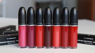 SWATCH  REVIEW MAC RETRO MATTE LIQUID LIPCOLOUR WITH CC ENGSUB [upl. by Ettedranreb101]