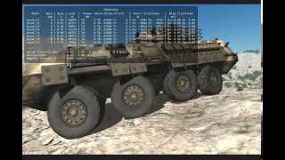 Heavy 8wheels military vehicle in Unity with custom tire friction 1 [upl. by Ezar]