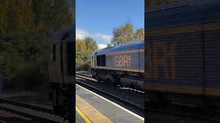 GBRf 66753  Chesterfield 111024 gbrf class66 gbrailfreight chesterfield station train [upl. by Mllly]