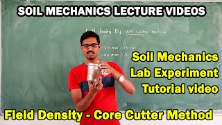 field density by core cutter method core cutter method procedure soil mechanics lecture videos [upl. by Lapham]