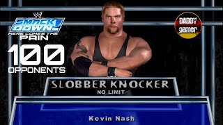 Kevin Nash vs 100 Opponents  Slobber Knocker No Limit  WWE SmackDown Here Comes the Pain Gameplay [upl. by Ihtraa]