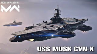 Modern Warships USS MUSK CVNX in action Helicarrier Mode [upl. by Haidedej]