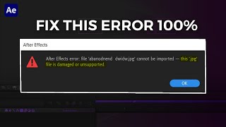 How to FIX This file is damaged or unsupported in AFTER EFFECTS [upl. by Aikyn422]