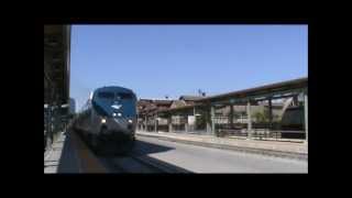 Amtrak California Zephyr 6 Arrives At and Departs the New Sacramento Station 92912 [upl. by Ahseryt]