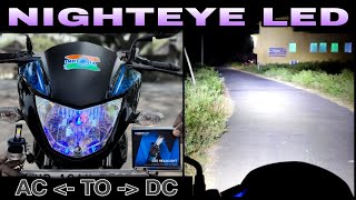 NIGHT EYE Powerful LED Headlight For all Bikes  Hero Glamour nighteye led Headlight Modification [upl. by Aseiram]