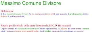 MONOMI  Massimo Comune Divisore e minimo comune multiplo  LEZIONE COMPLETISSIMA [upl. by Oringa413]