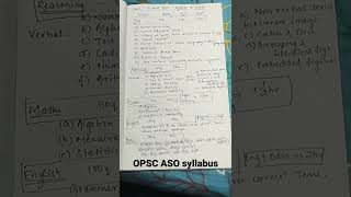 OPSC ASO exam syllabus and pattern 2022 ytshorts opsc opscasorecruitment2022 opscaso2021 aso22 [upl. by Yuji742]