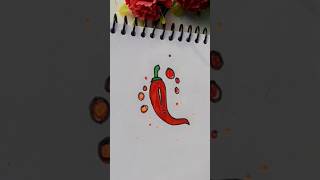 Easy drawing of Chilly 🌶 shortsfeed art drawing [upl. by Othelia]