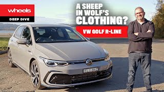 VW Golf RLine  Worth the extra cost  Wheels Australia [upl. by Yllatan283]