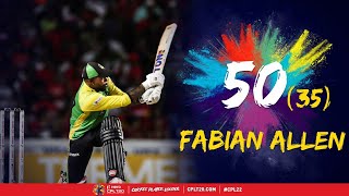 Fabian Allens SUPERB 50 vs Trinbago Knight Riders  CPL 2022 [upl. by Hctub]