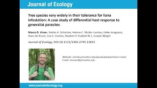 Marco Visser  Influences of Lianas on Tropical Tree Populations [upl. by Nnaeirelav636]