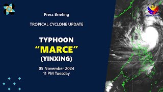 Press Briefing Typhoon MarcePH Yinxing at 11PM  November 05 2024  Tuesday [upl. by Retsim]