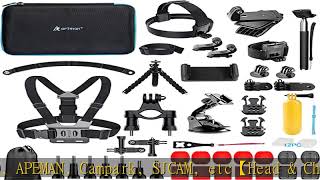 Artman Action Camera Accessories Kit for GoPro Hero 11 10 9 8 7 6 5 Black Head Chest Strap360°Wri [upl. by Aicilram]