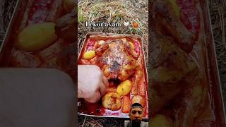 Spicy cooked chicken 🐔🍗 chicken cooked outdoorcooking spicy food [upl. by Ahsienad172]