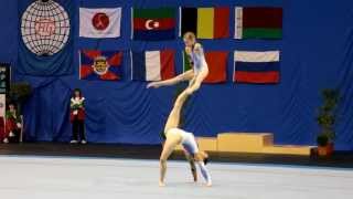 Gymnastics  FIG Acro World Cup Maia 2012  Balance W2 BLR Mikhnevich Bartashevich [upl. by Eelek]