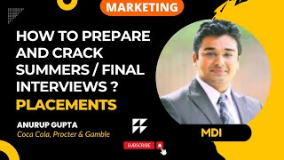 How To Crack Best SummersFinal Placements In Sales amp Marketing Domain  MDI Alumni Speaks  mba [upl. by Seel]