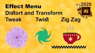 Adobe Illustrator Class 157 effect menu tweak twist and zig zag effect UrduHindi [upl. by Erna]