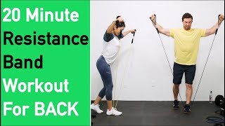 Resistance Band Workout for Back  Great Back Workout at home  20 Minutes [upl. by Jacie]