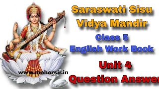 SSVM Class 5 English Work Book Unit 4 Question answer ll Meher Sir [upl. by Wiltsey]