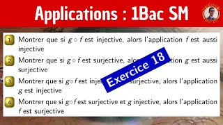 Composition des applications — Injectivité  Surjectivité — Les applications — 1 BAC SM [upl. by Eylhsa]