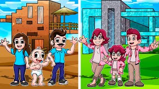 Casa de DIAMANTE PRO vs casa de TIERRA NOOB 😱💎BEBENOOBSI VS BEBÉNOOB en MINECRAFT [upl. by Rycca]