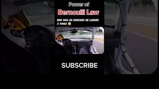 Bernoulli Application 🫣 BERNOULLI Theorem in car race shorts viralvideo bernoulli viralvideo [upl. by Yeliac]