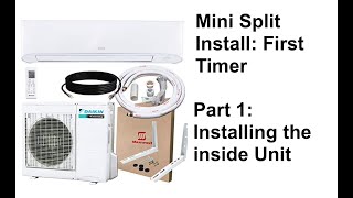 DIY Mini Split Part 1 Indoor Unit Drilling Hole Wall Mount Wiring [upl. by Alliw354]