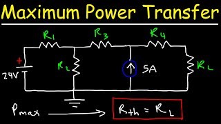 Maximum Power Transfer Theorem Using Nodal Analysis amp Thevenin Equivalent Circuits [upl. by Kanal]