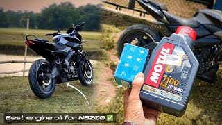 Pulsar NS200 engine oil change  motul 7100 20w50  pro69 [upl. by Sadnak723]