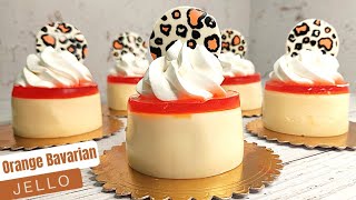 Orange Jello Dessert  How to make orange bavarian cream  orange bavarois recipe [upl. by Zahc]