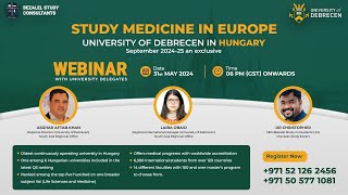 STUDY MEDICINE IN EUROPE AN EXCLUSIVE WEBINAR UNIVERSITY OF DEBRECEN [upl. by Bolling]