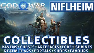 God of War  Niflheim All Collectible Locations Favors Valkyries Shops Realm Tears  100 [upl. by Jew]